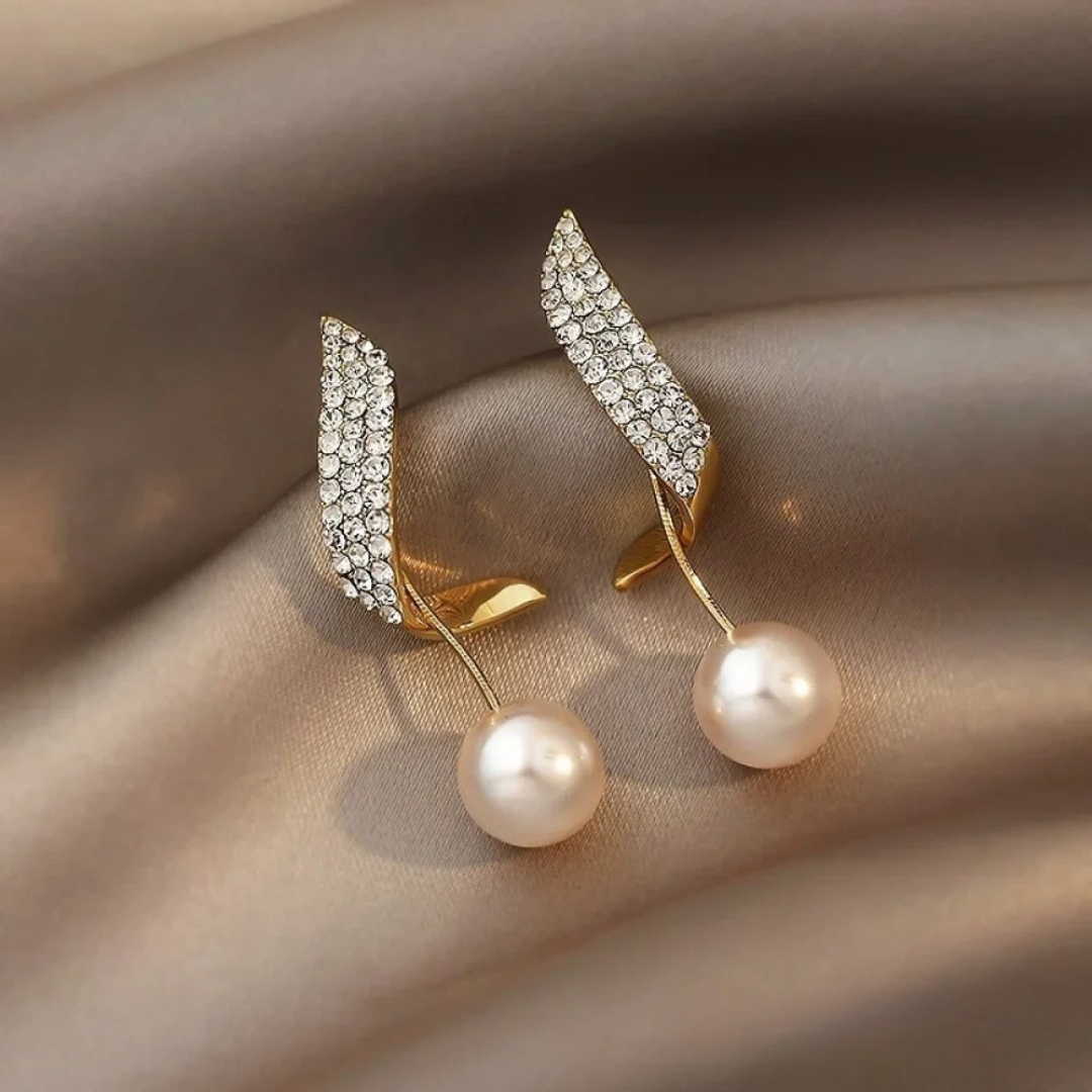 Chic Gull Perle Drop Øredobber