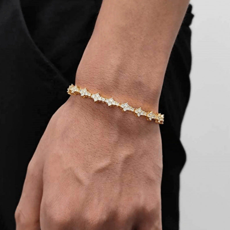 Klassisk Cluster Tennisarmbånd | Gull