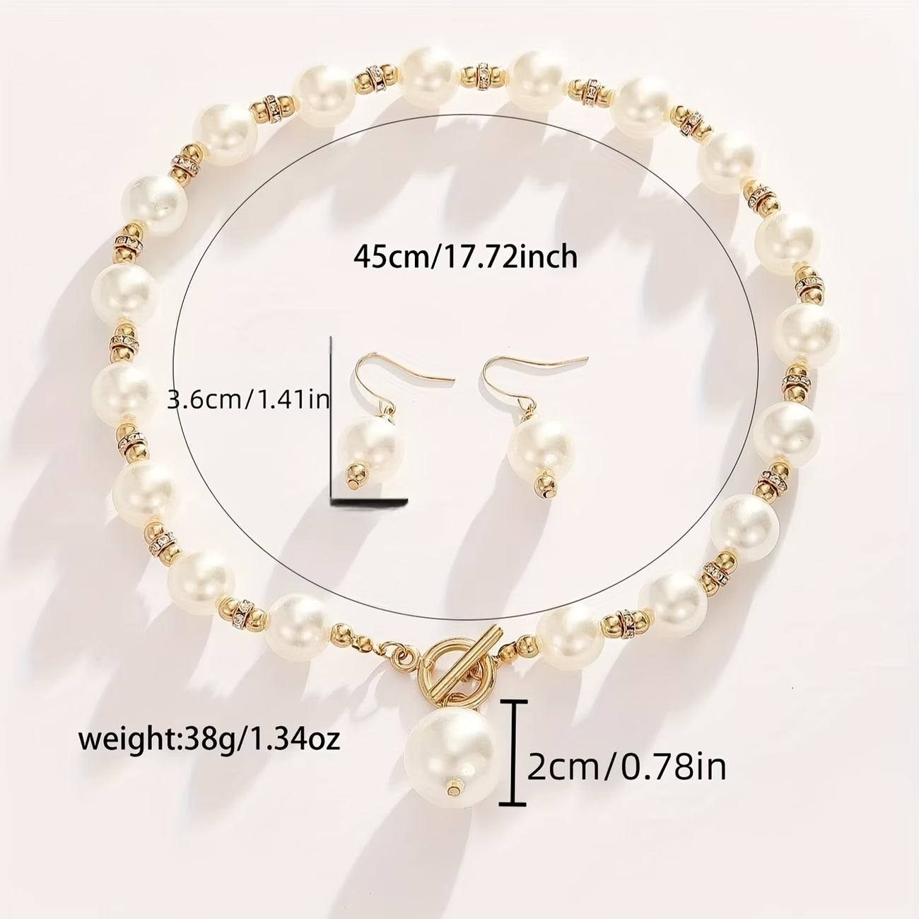 Chunky Perle Statement Halskjede Sett