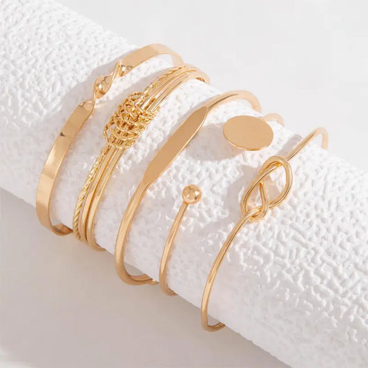 Knotted Elegance Armbånd Sett | Gull