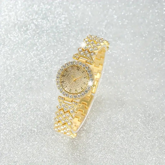 Luxe Radiance Gull Klokke & Armbånd Sett | Gull