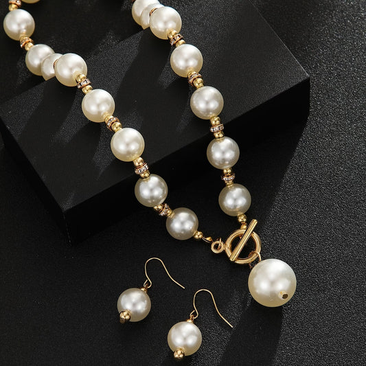 Chunky Perle Statement Halskjede Sett