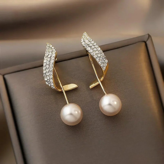 Chic Gull Perle Drop Øredobber