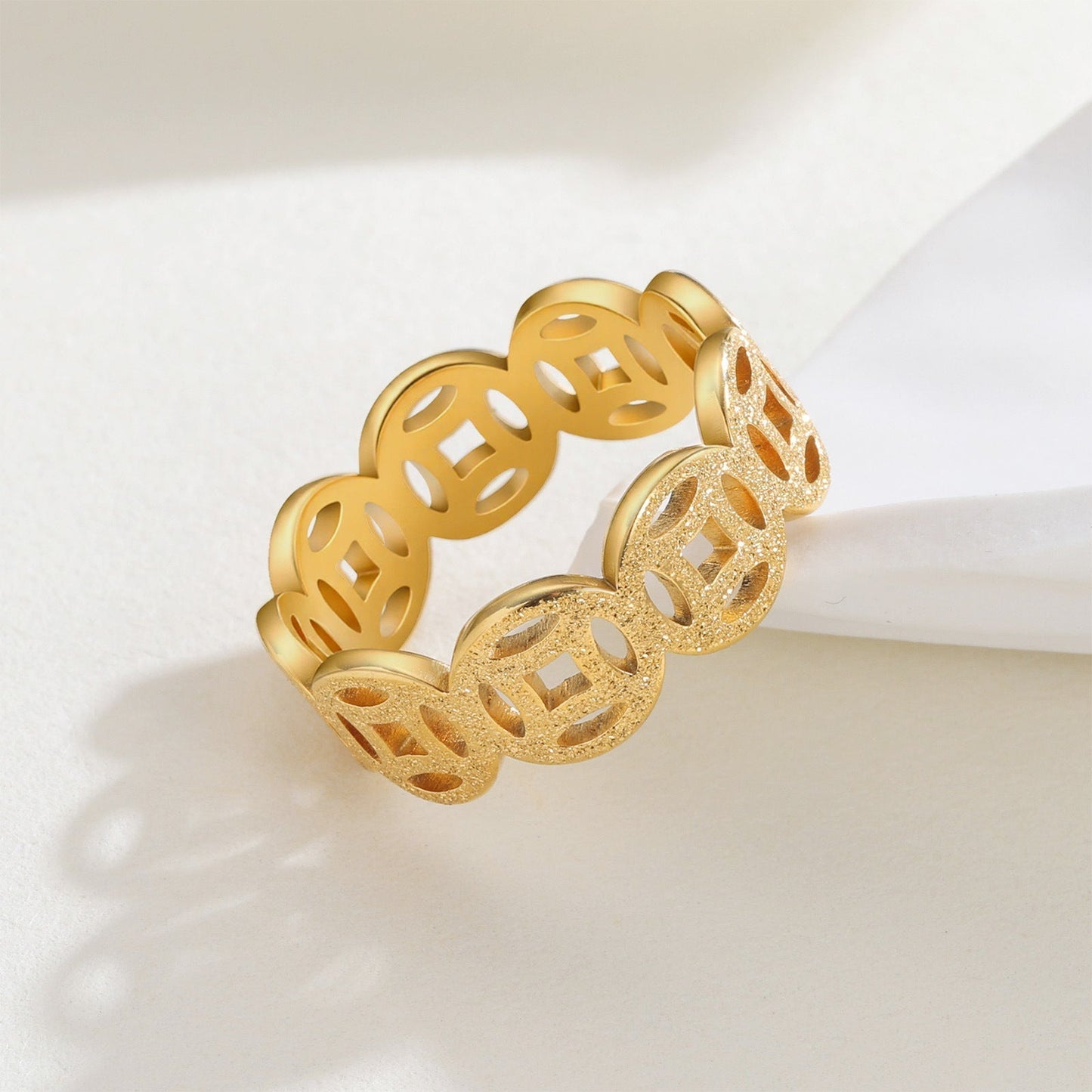 Ella Klassisk Pattern Ring | Gull