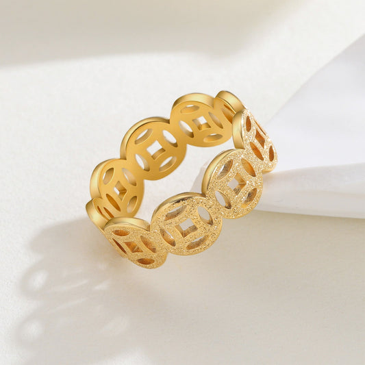 Ella Klassisk Pattern Ring | Gull