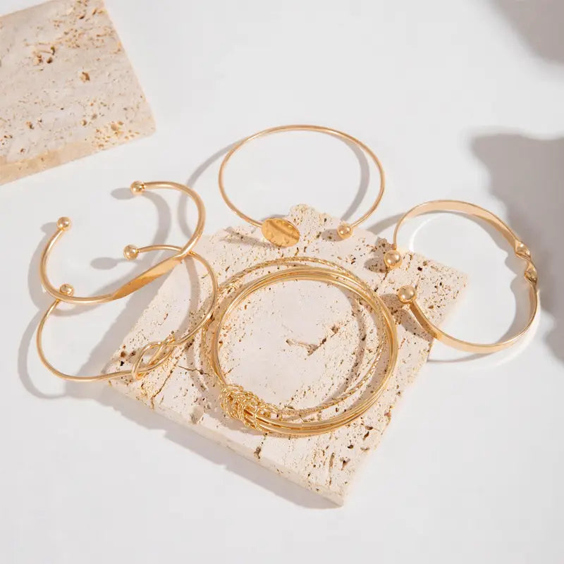 Knotted Elegance Armbånd Sett | Gull