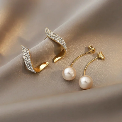 Chic Gull Perle Drop Øredobber