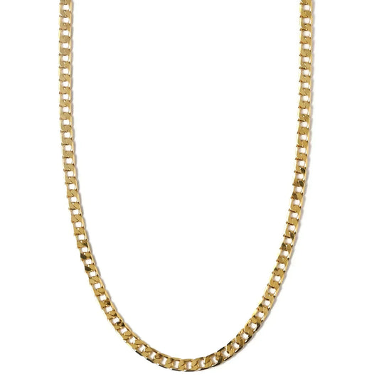 Flat Lenke Curb Lenkehalskjede | Gull