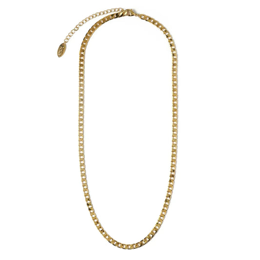 Flat Lenke Curb Lenkehalskjede | Gull