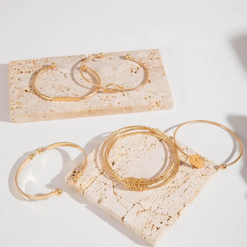 Knotted Elegance Armbånd Sett | Gull