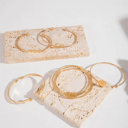 Knotted Elegance Armbånd Sett | Gull
