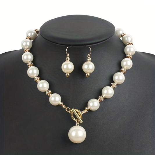 Chunky Perle Statement Halskjede Sett