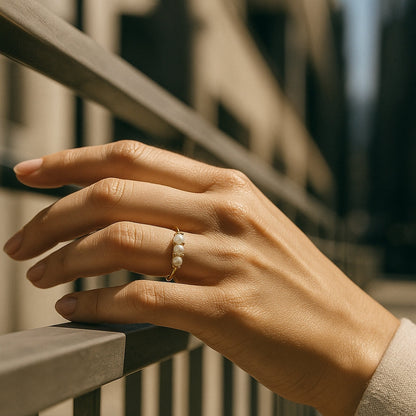 Triple Perle Gull Ring