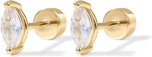 Pære Slipt Studs | Gull