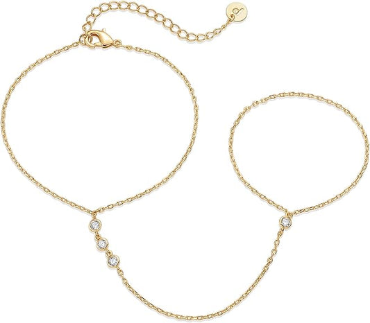 Perlet Handchain Armbånd | Gull