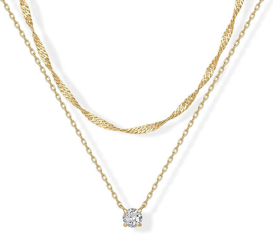 Halo Lagdelt Halskjede | Gull