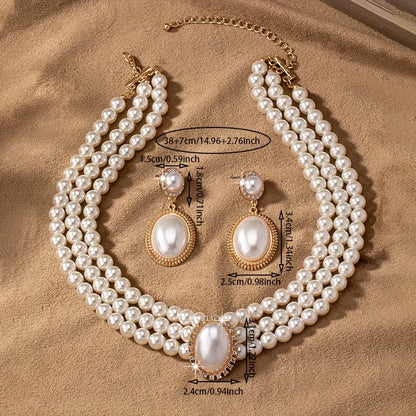 Vintage Perle Strand Smykke Sett