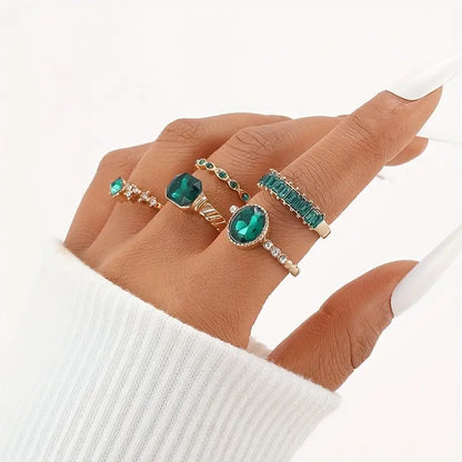 Zarina Exquisite Smaragd Ring Sett | Gull