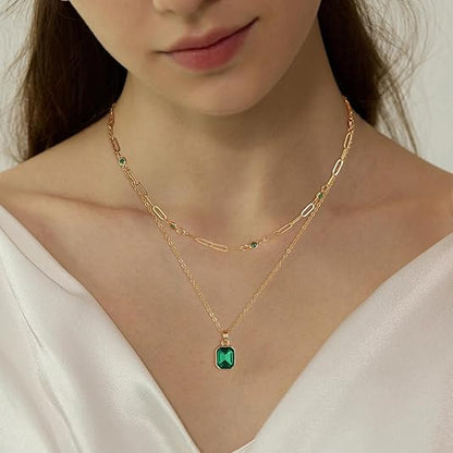 Smaragd Clover Anhengshalskjede | Gull