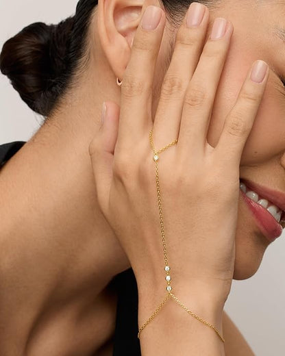 Perlet Handchain Armbånd | Gull