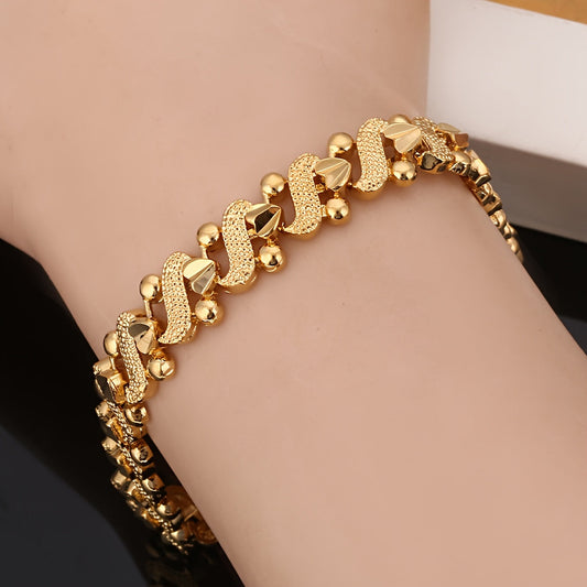 Lily Ornate Bølge Armbånd | Gull