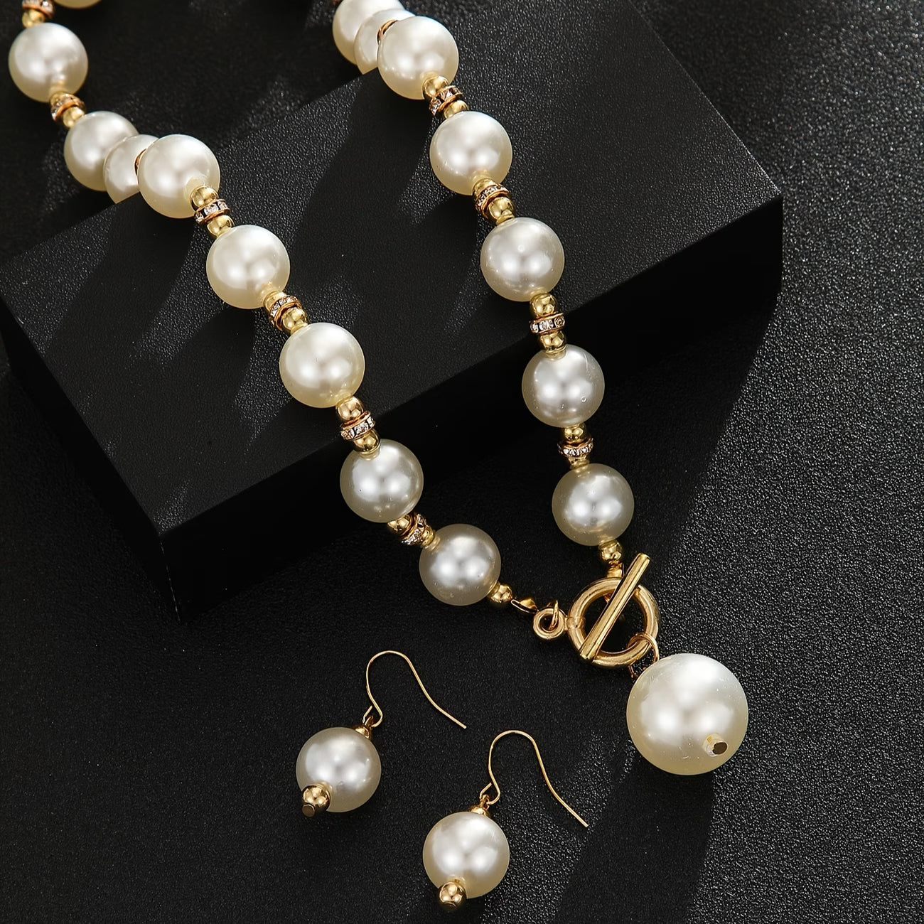 Chunky Perle Statement Halskjede Sett