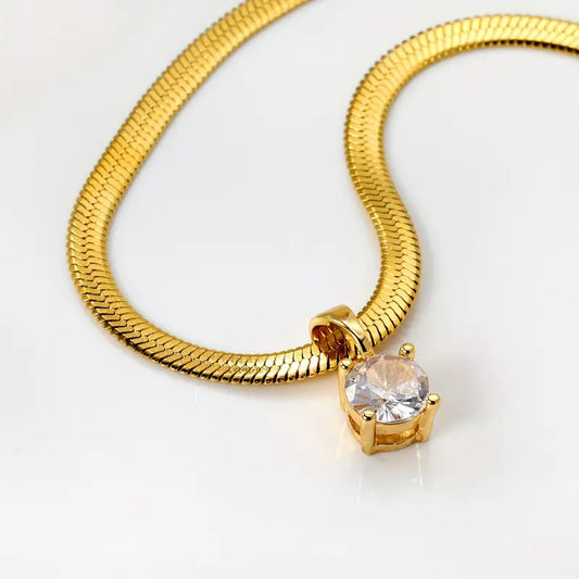 Elegant Rhinestone Anhengshalskjede | Gull