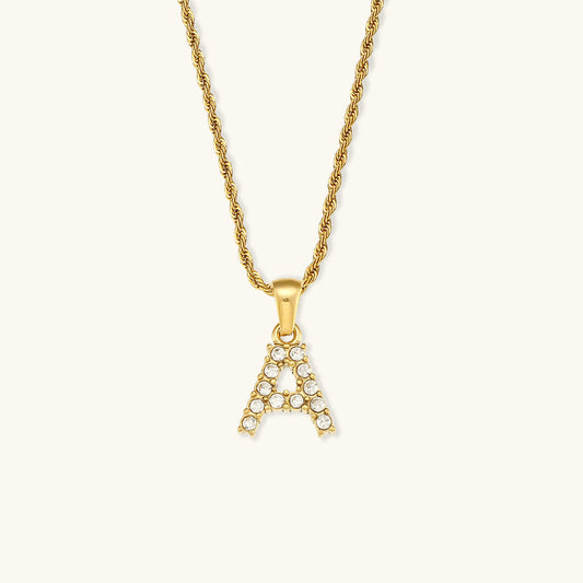 Maeve Bokstav Initial Diamant Halskjede