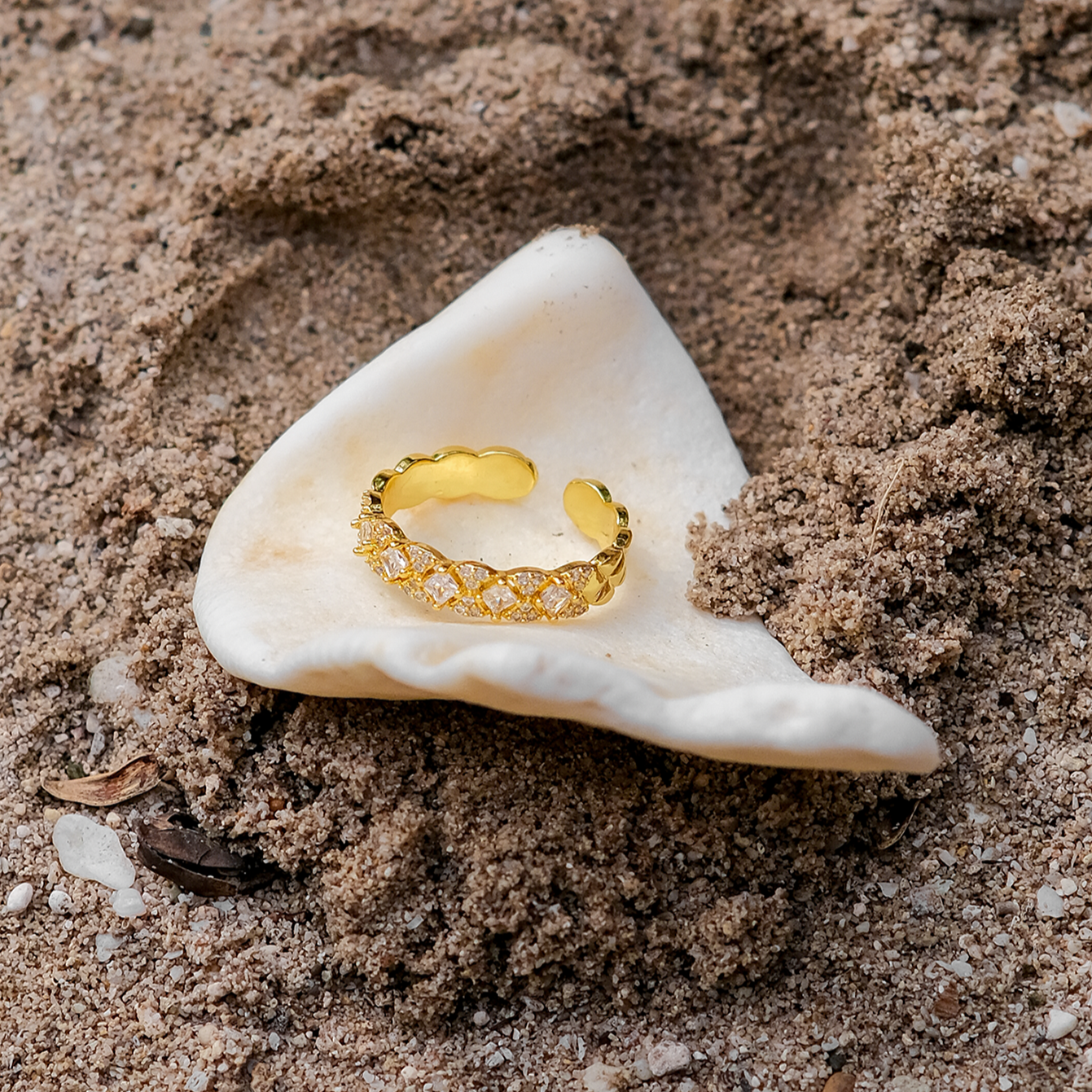 Camille Gull Mønstret Ring