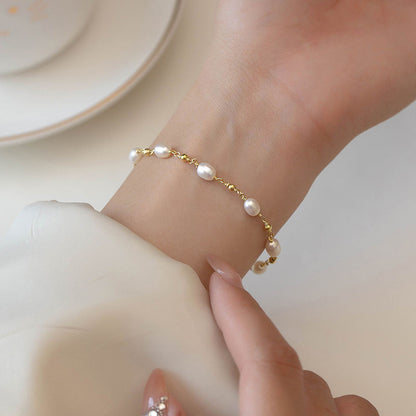 Barokk Perle Strand Armbånd