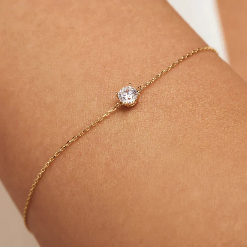 Cléa Moissanite Sten Armbånd | Gull
