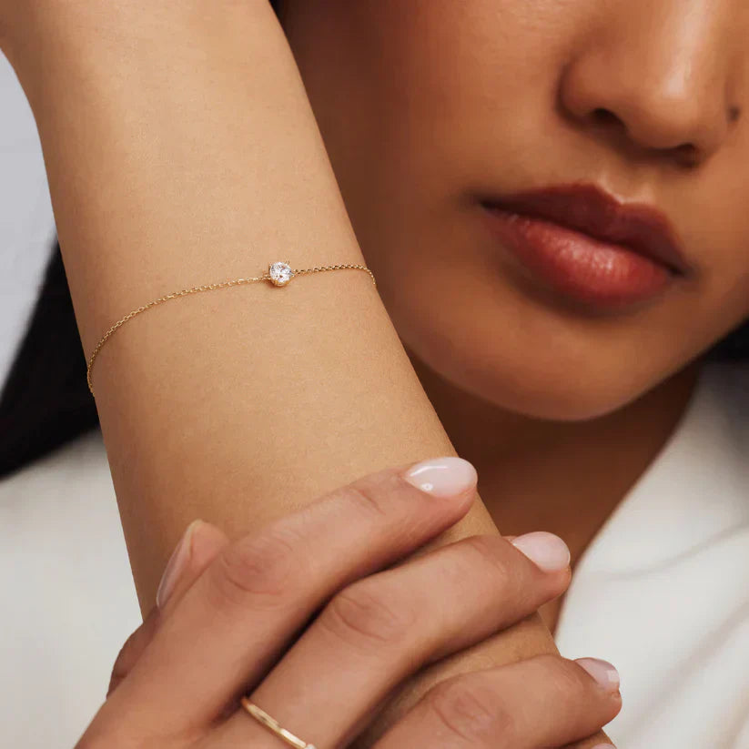 Cléa Moissanite Sten Armbånd | Gull