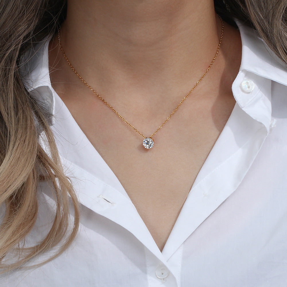 Kyla Solitaire Gull Halskjede