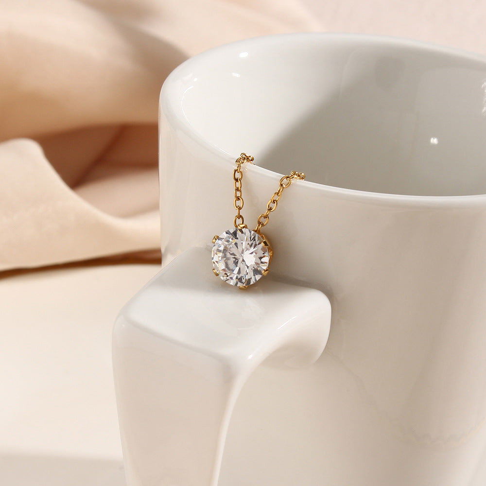 Kyla Solitaire Gull Halskjede