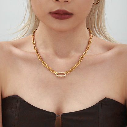 Paved Chunky Kjede Lenke Smykke Sett | Gull