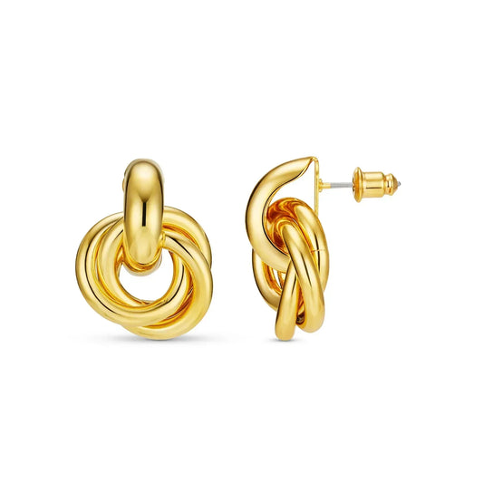 Statement Interlocking Øredobber | Gull