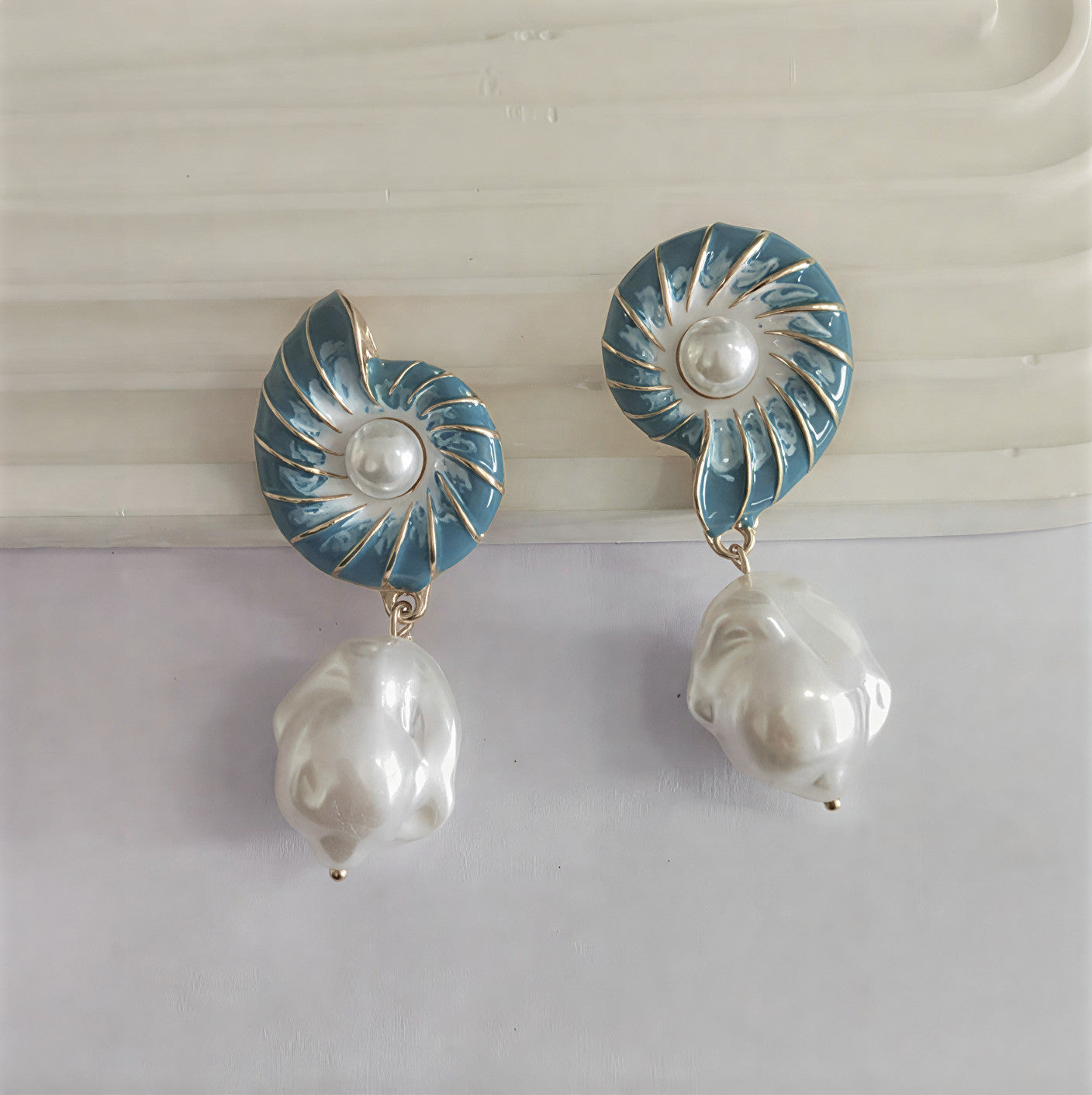 Seashell Perle Øredobber