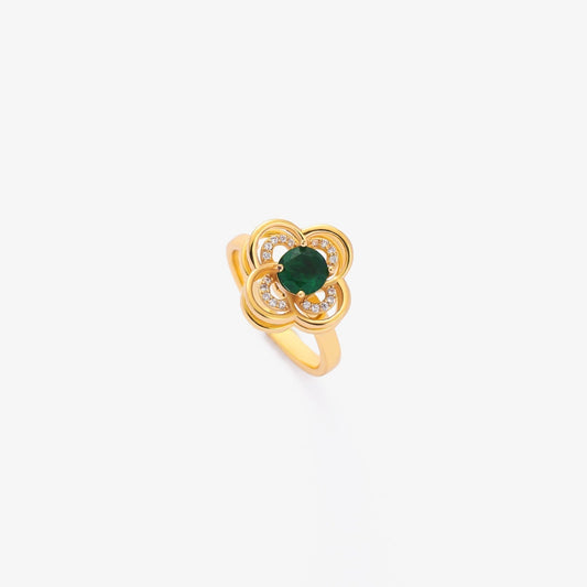 Clover Halo Smaragd Spinnende Ring | Gull