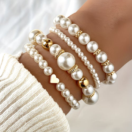 Perle Stacking Armbånd Sett av 4