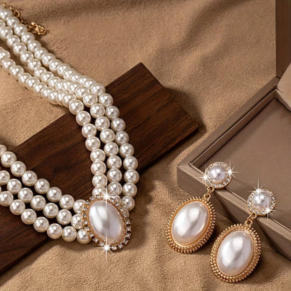Vintage Perle Strand Smykke Sett