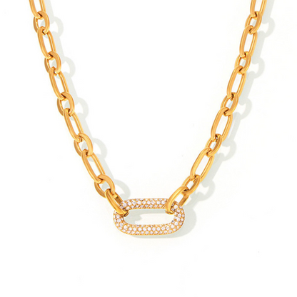 Paved Chunky Kjede Lenke Smykke Sett | Gull