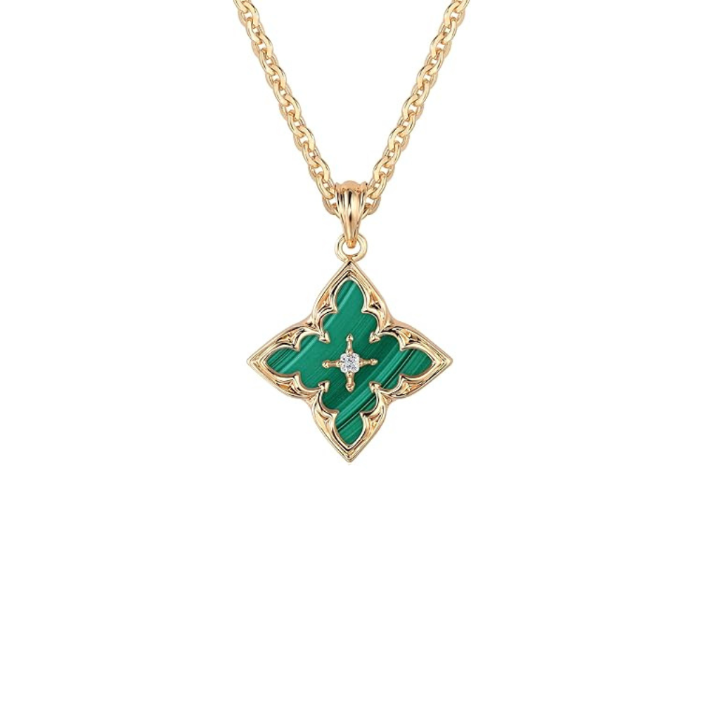 Smaragd Clover Anhengshalskjede | Gull