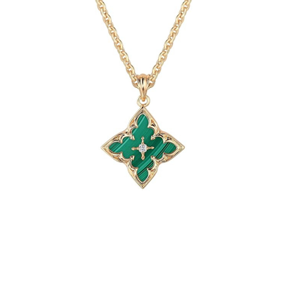 Smaragd Clover Anhengshalskjede | Gull