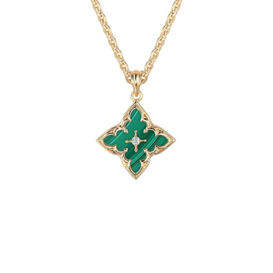Smaragd Clover Anhengshalskjede | Gull
