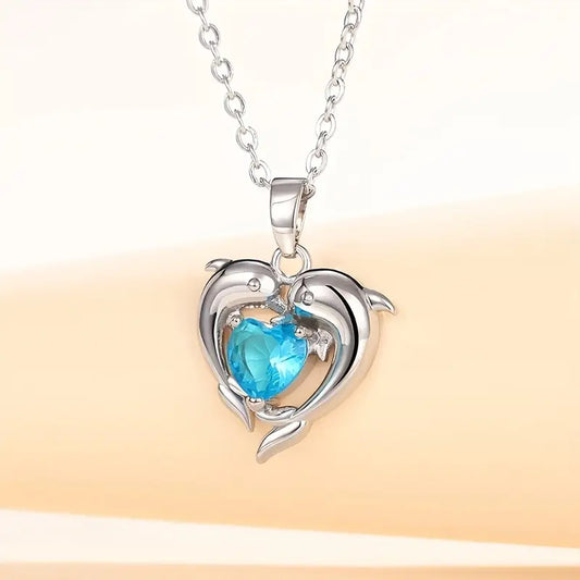 Oceanheart Twins Halskjede | Hvitt Gull