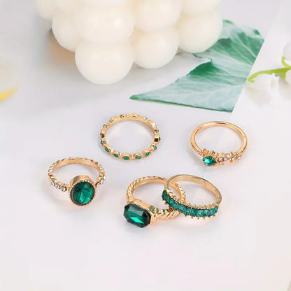 Zarina Exquisite Smaragd Ring Sett | Gull