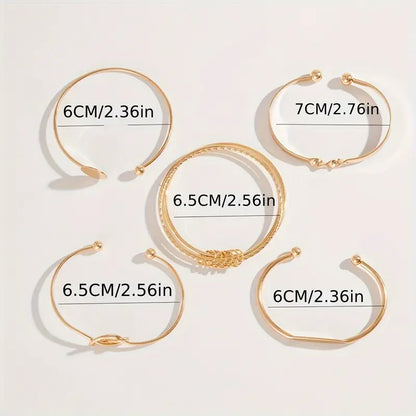 Knotted Elegance Armbånd Sett | Gull