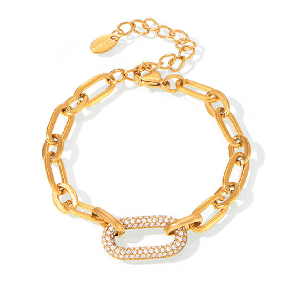 Paved Chunky Kjede Lenke Smykke Sett | Gull