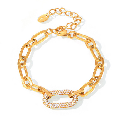 Paved Chunky Kjede Lenke Smykke Sett | Gull