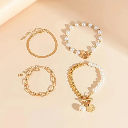 Premium Lagdelt Perle Armbånd Sett